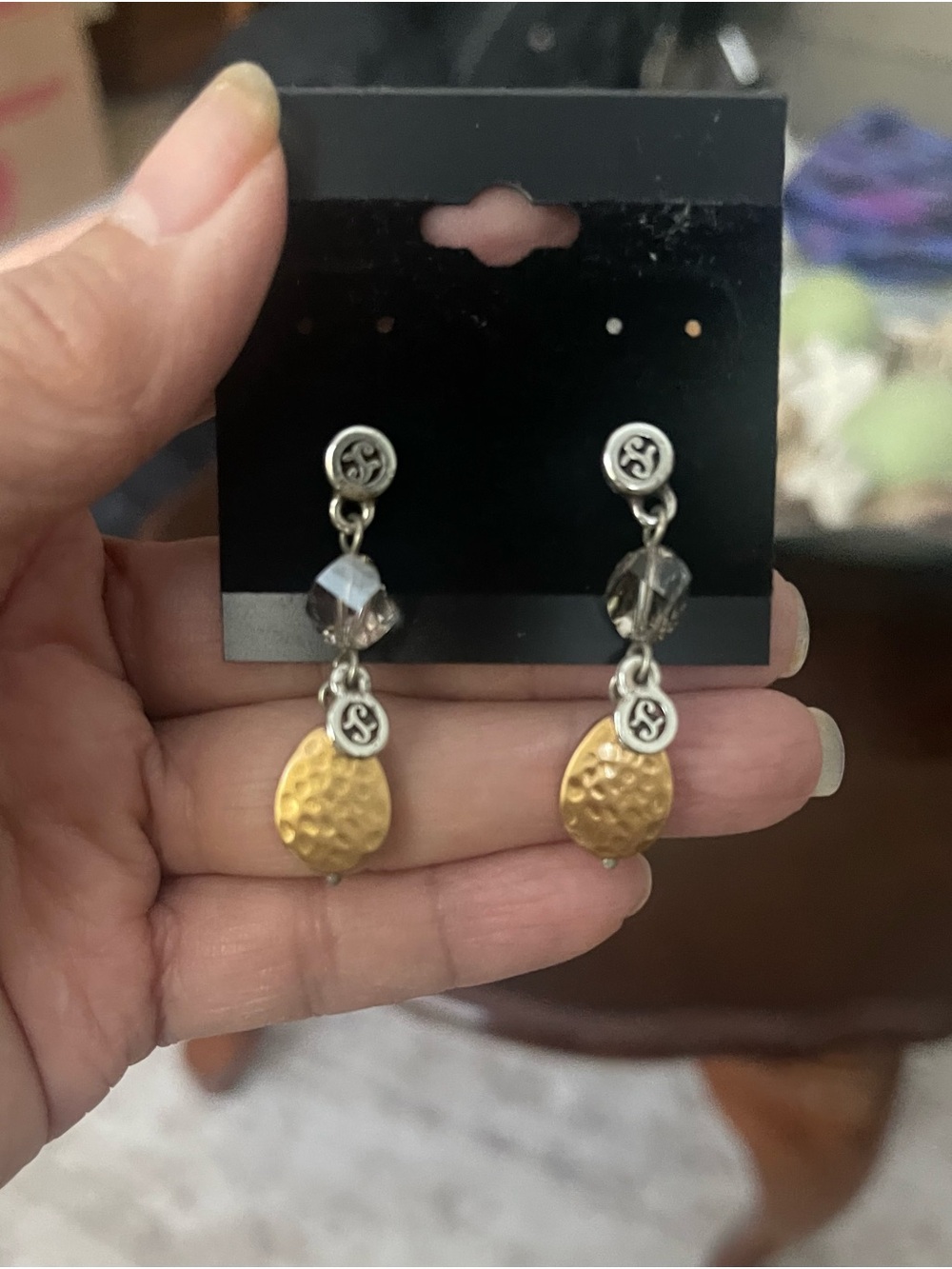 Brighton Gold and Smoke Dangle Earrings
